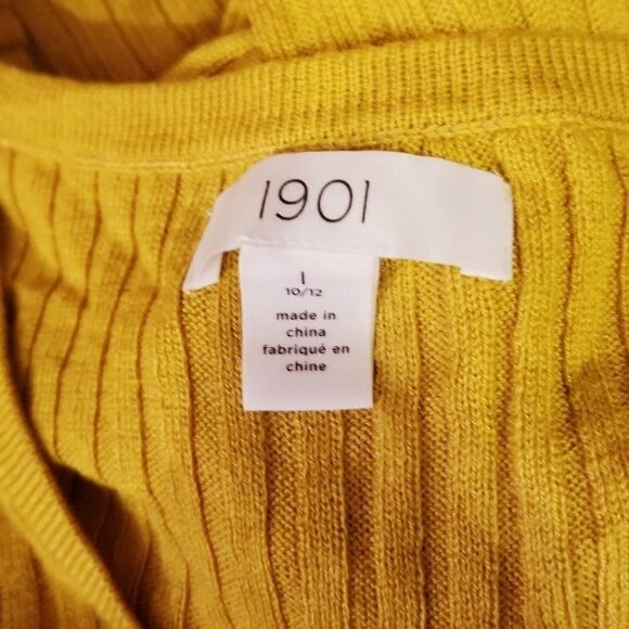 1901 Girls Mustard Ribbed Knit Sweater - Picture 5 of 6